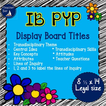 Preview of IB PYP titles for bulletin board