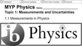 IB Physics Measurement in Physics 1.1 Video Lecture Studen