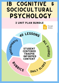 Preview of IB Psychology Cognitive AND Sociocultural FULL Units Bundle; Lessons, Slides