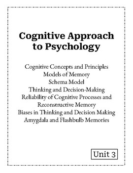 Preview of IB Psychology: Cognitive Approach Worksheet/Study Guide