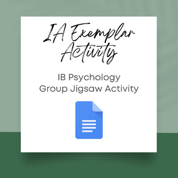 Preview of IB Psychology IA Exemplar Group Jigsaw Activity