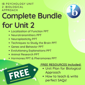 Preview of IB Psychology Unit 2: Biological Approach FULL BUNDLE!