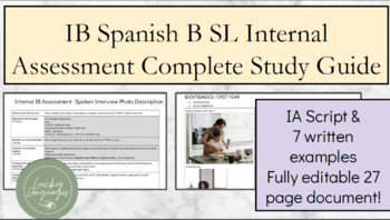Preview of IB Spanish B SL Internal Assessment 7 Full Length Examples