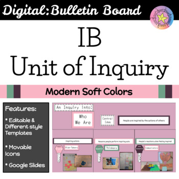 Preview of IB Unit of Inquiry Board Digital Display (PYP or MVP Virtual Classroom) : Soft