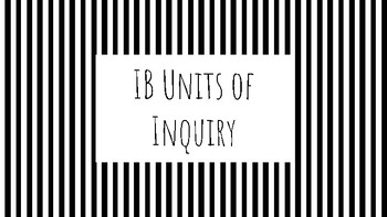 Preview of Black and White IB Units of Inquiry Posters