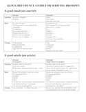 IB quick reference guide for writing prompts
