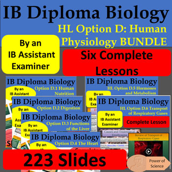 Preview of IBDP Biology Higher Level  Option D: Human Physiology BUNDLE - 6 Presentations