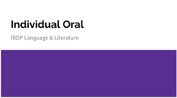 Preview of IBDP Language & Literature - Introduction to the Individual Oral PPT