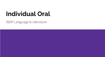 Preview of IBDP Language & Literature - Running the Individual Oral Bundle