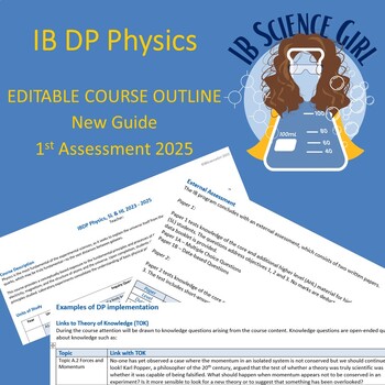 Preview of IBDP Physics Editable Course Outline for New Curriculum 2025
