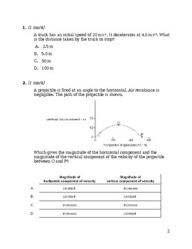 Preview of IBDP Physics: Question book A.1: Kinematics SL (first teaching 2023)