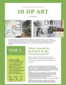 Preview of IBDP Visual Arts Journal Packet of Assignments