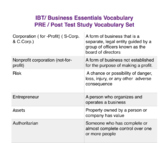 IBT/ Business Essentials Vocabulary  Pre / Post Test Study