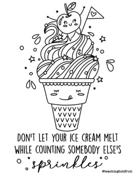 Preview of ICE CREAM colouring page