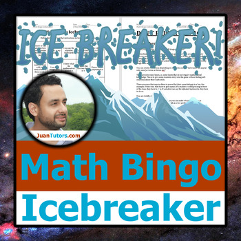 Preview of ICEBREAKER BINGO - Math Ice breaker, appropriate for 1st through 12th grade