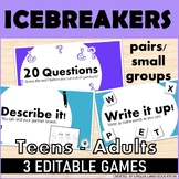 ICEBREAKERS 3 Editable Speaking Games ESL TEFL  Teen & Adu