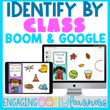 Preview of ID by Class Task Cards | Boom Cards™ and Google Slides for PreK Preschool