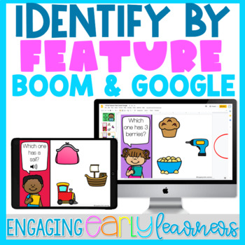 Preview of ID by Feature Task Cards | Boom Cards™ and Google Slides for PreK Preschool