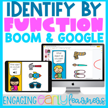 Preview of ID by Function Task Cards | Boom Cards™ and Google Slides for PreK Preschool