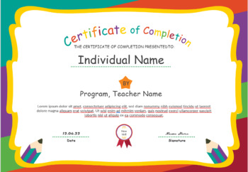 Preview of Certificate of Completion Template for Reaching IEP Goals