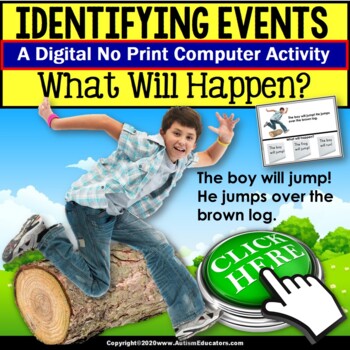 Preview of IDENTIFYING AN EVENT with Pictures and Text Digital Resource for Autism