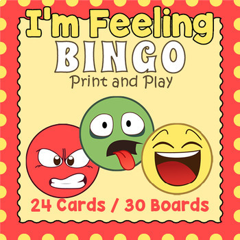 Preview of Feelings and Emotions BINGO with Emojis - Social Emotional Learning Game