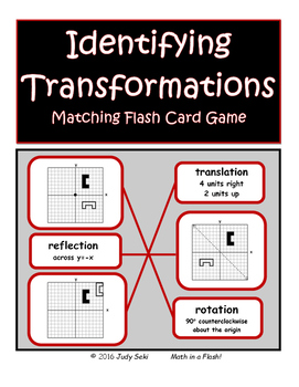 Preview of IDENTIFYING TRANSFORMATIONS Matching Flash Card Game