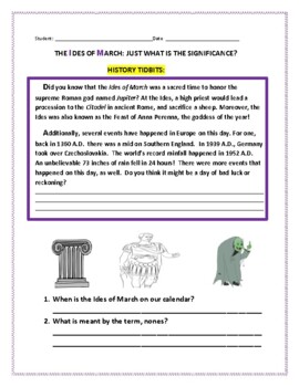 Preview of IDES OF MARCH: A HISTORY ACTIVITY: GRS.  6-12, ANCIENT HISTORY/LITERATURE