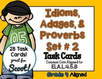 Preview of Idiom, Adage, and Proverbs Set 2 Task Cards