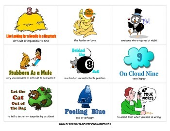 Idioms Flash Cards Super Duper Fun Deck Language ESL ELL Autism Communication 