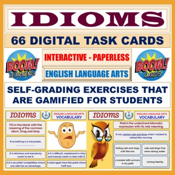 Preview of IDIOMS: 66 BOOM CARDS