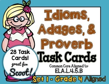 Preview of Idiom, Adage, and Proverbs, Set 1 Task Cards