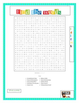 Preview of IDIOMS WORD SEARCH