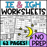 IE and IGH Worksheets: Long I Sorts, Cloze, I spy, Color b