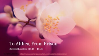 Preview of IEB Poetry 2020-2022: PowerPoint  - To Althea, From Prison