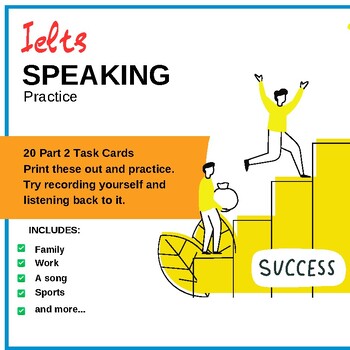 Preview of IELTS Speaking 20 Printable Part 2 Speaking Questions-FREE RESOURCE