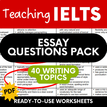 Preview of IELTS Writing Task 2 Essay Questions (40 Topics)