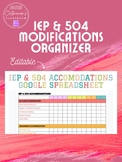 IEP & 504 Accommodations Spreadsheet - EDITABLE!