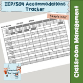IEP/504 Accommodations Tracker EDITABLE