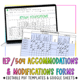 IEP/504 Modifications & Accomodations Forms