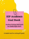 IEP Academic Goal Bank