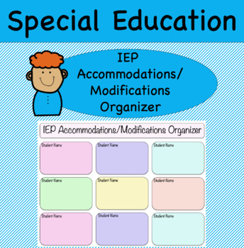 Preview of IEP Accommodations/Modifications Organizer