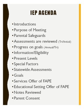 Preview of IEP Agenda