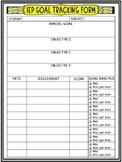 IEP Annual Goals and Objectives Tracking Sheet