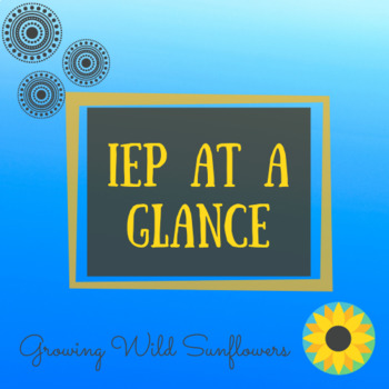 Preview of IEP At A Glance for DHH Students