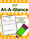 IEP At-A-Glance with Parent/Guardian Contact Recording For