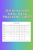 IEP Behavior Goal Data Tracking Sheet