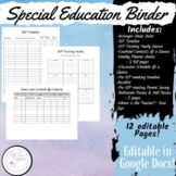 IEP Binder Sheets | Special Education |  Editable | Google