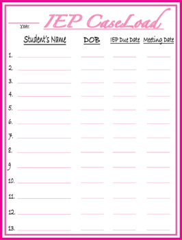 Preview of IEP Binder with individual service pages and schedule(horizontal and vertical)