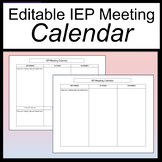 IEP Calendar Editable [IEP Meeting Calendar] [IEP Calendar